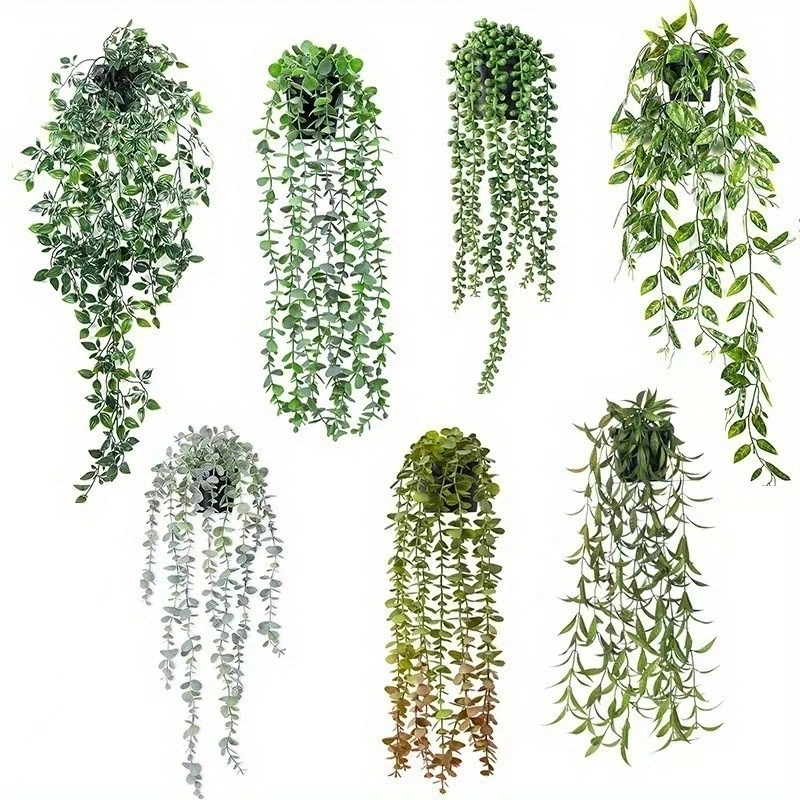 String Of Pearls Plant - Artificial hanging plants, eucalyptus leaf vine