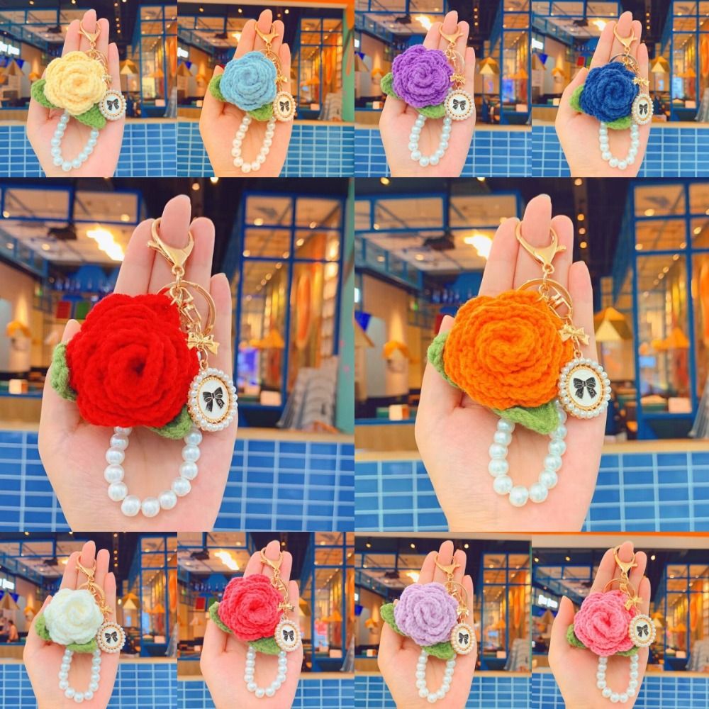 String Of Pearls Plant - Handmade Rose Camellia Keychain Unique Creative