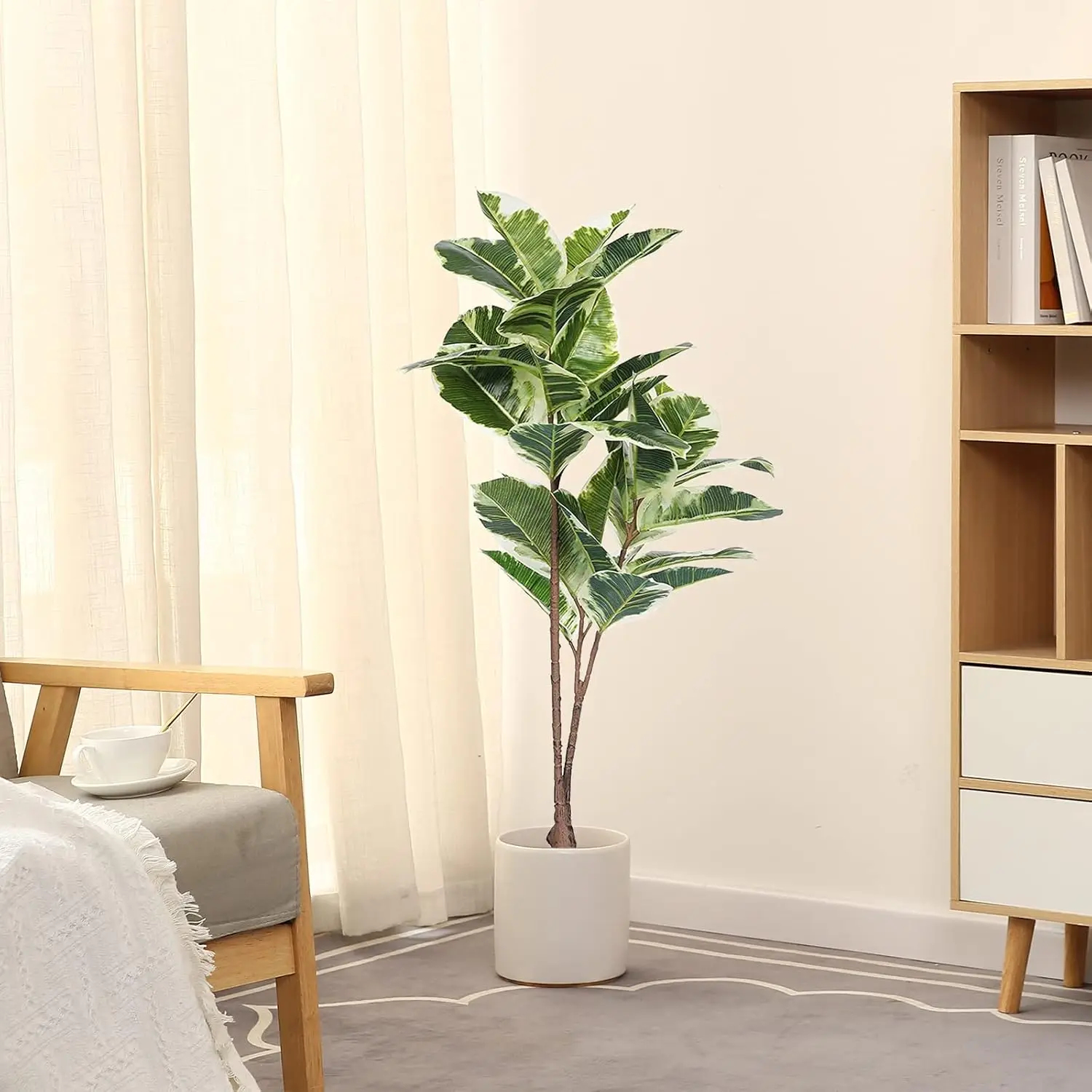 Rubber Plant Ficus - Artificial Rubber Tree Ficus Plant Potted