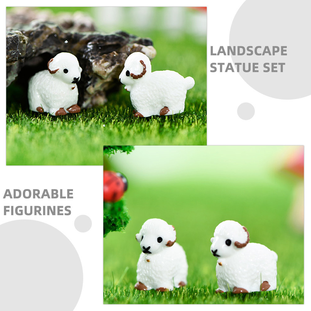 10Pcs Tiny Resin Sheep Statues - огляд і ціна Succulent Arrangement Mini