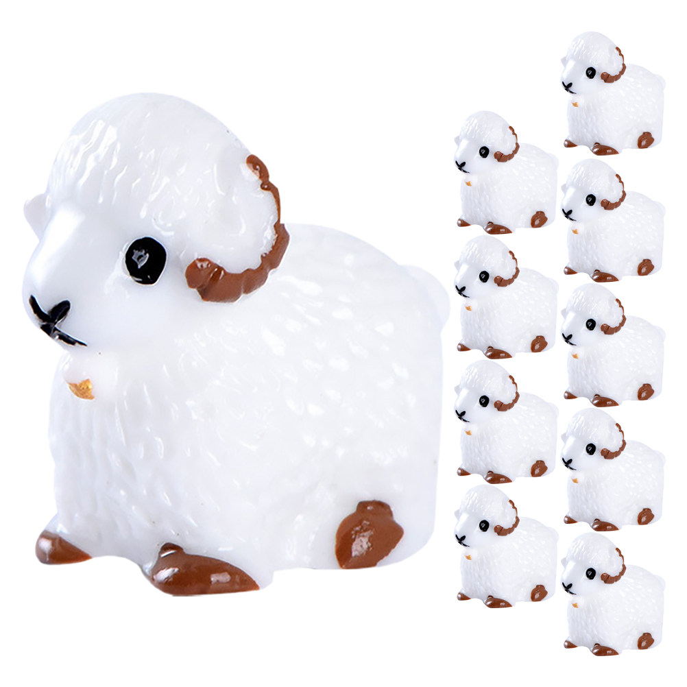 10Pcs Tiny Resin Sheep Statues - огляд і ціна Succulent Arrangement Mini