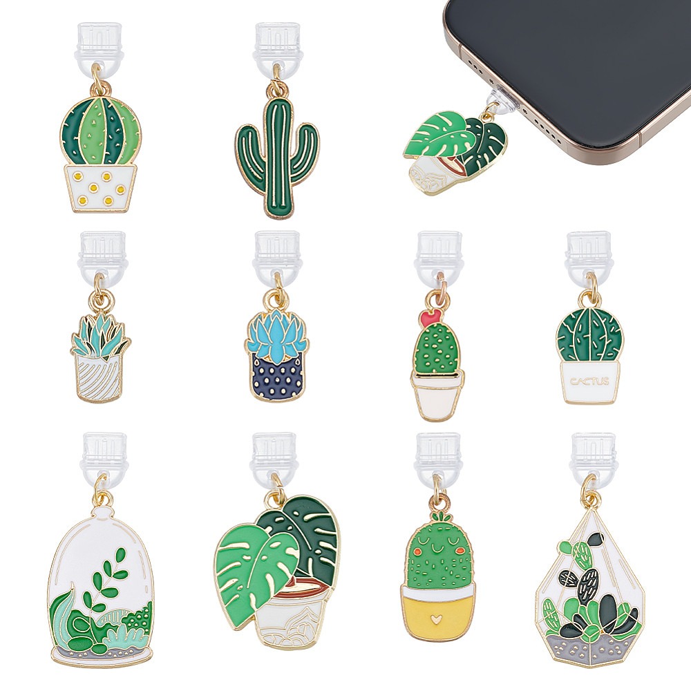 10Pcs 10 Styles PVC Mobile Dus - огляд і ціна Cactus Mix Pot