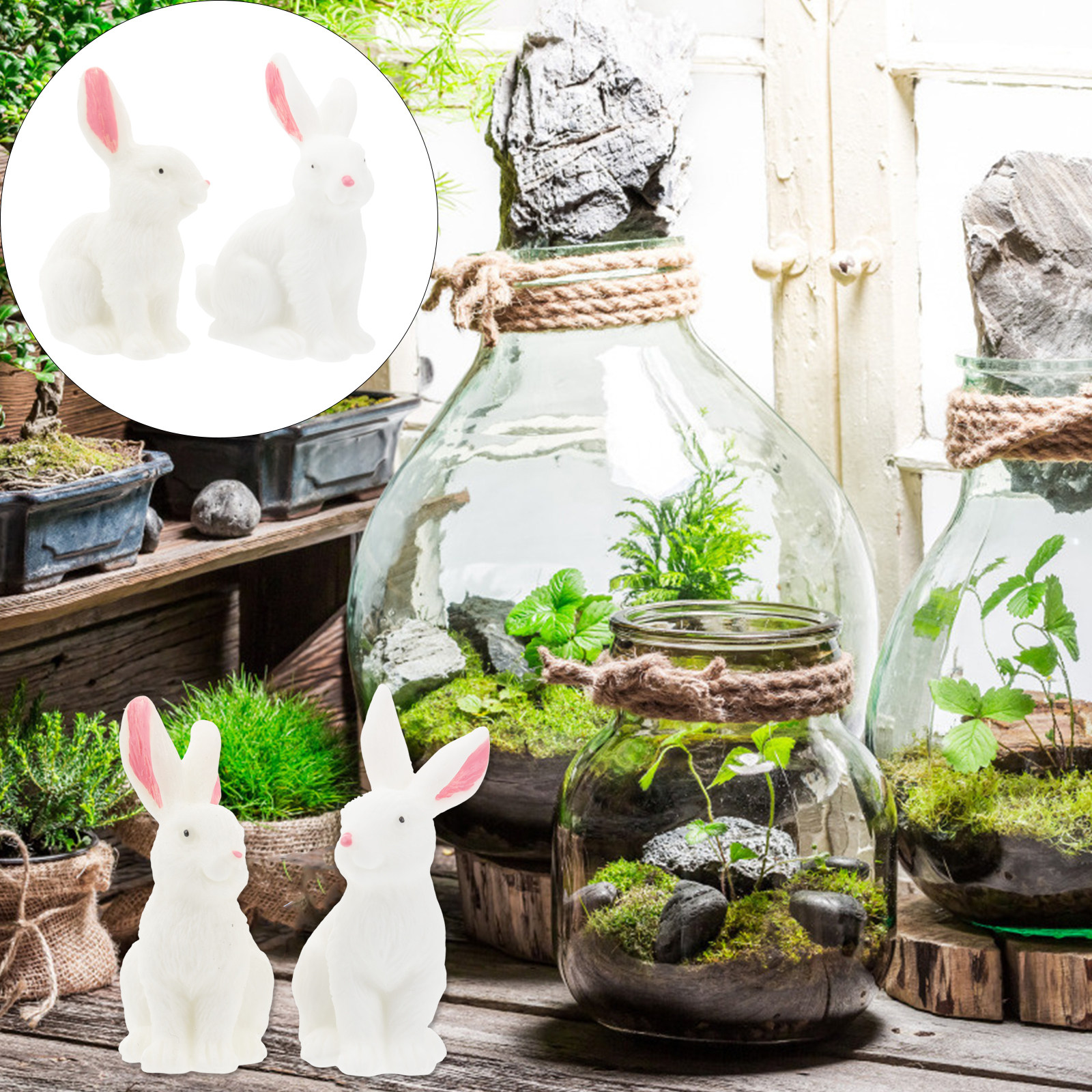 2Pcs Premium Mini Rabbit Decor - огляд і ціна Succulent Arrangement Mini
